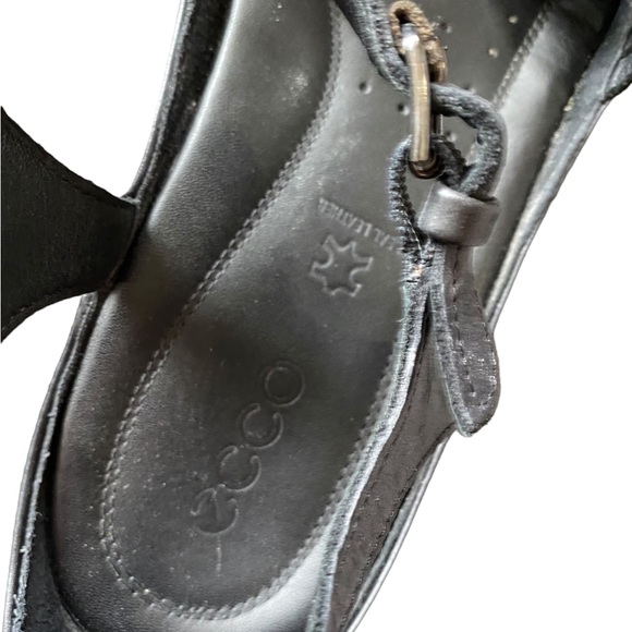 Ecco black leather open toe ankle strap strappy sandals size 39 - Picture 9 of 9